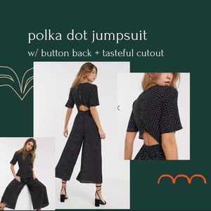 ASOS DESIGN Tea Jumpsuit in Polka Dot (sz 2)